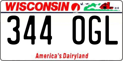 WI license plate 344OGL