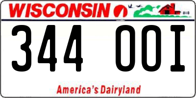 WI license plate 344OOI