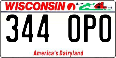 WI license plate 344OPO