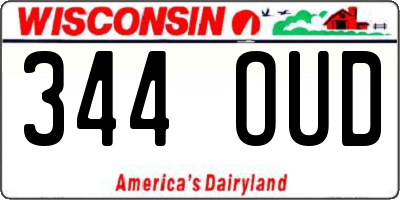 WI license plate 344OUD