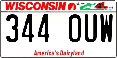 WI license plate 344OUW