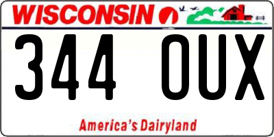 WI license plate 344OUX