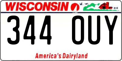 WI license plate 344OUY
