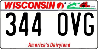 WI license plate 344OVG