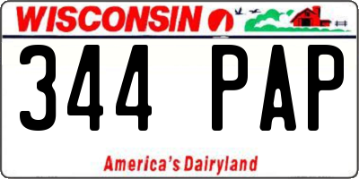 WI license plate 344PAP