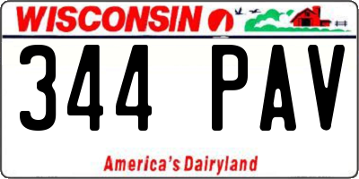 WI license plate 344PAV