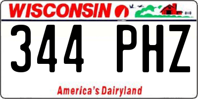 WI license plate 344PHZ