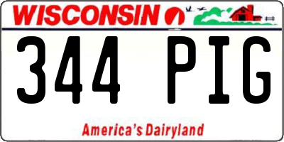 WI license plate 344PIG