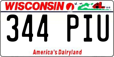 WI license plate 344PIU