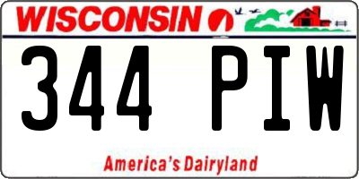 WI license plate 344PIW