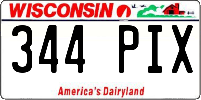 WI license plate 344PIX