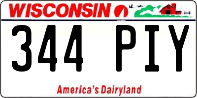 WI license plate 344PIY
