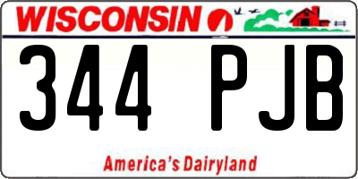 WI license plate 344PJB