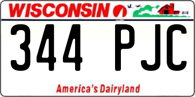 WI license plate 344PJC