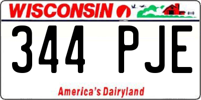 WI license plate 344PJE