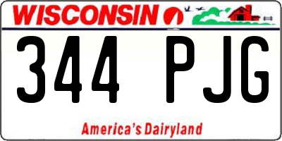 WI license plate 344PJG