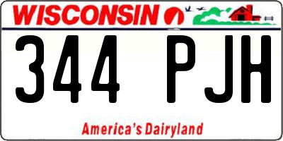 WI license plate 344PJH