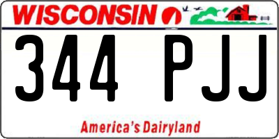 WI license plate 344PJJ