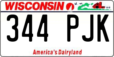 WI license plate 344PJK