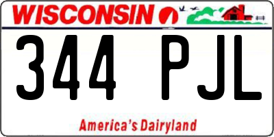 WI license plate 344PJL