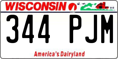 WI license plate 344PJM