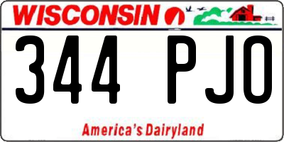 WI license plate 344PJO