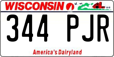 WI license plate 344PJR