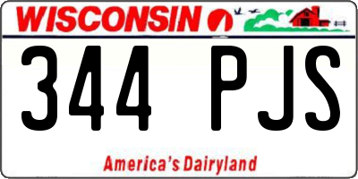 WI license plate 344PJS