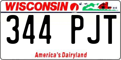 WI license plate 344PJT