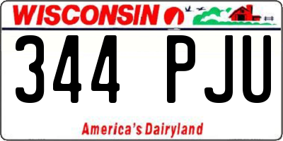 WI license plate 344PJU