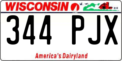 WI license plate 344PJX