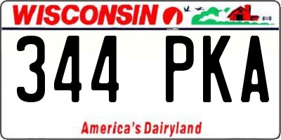 WI license plate 344PKA