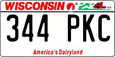 WI license plate 344PKC
