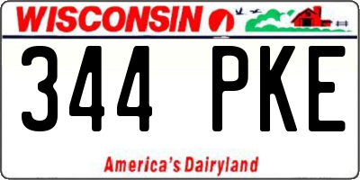 WI license plate 344PKE