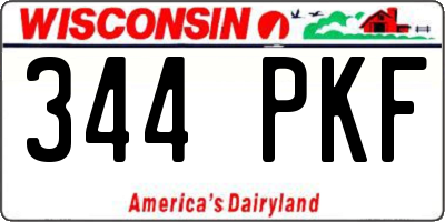 WI license plate 344PKF