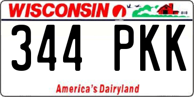 WI license plate 344PKK