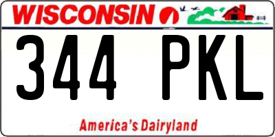 WI license plate 344PKL