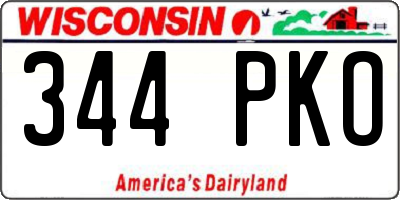 WI license plate 344PKO