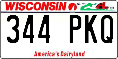 WI license plate 344PKQ