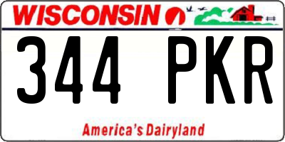 WI license plate 344PKR