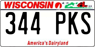 WI license plate 344PKS