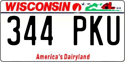 WI license plate 344PKU