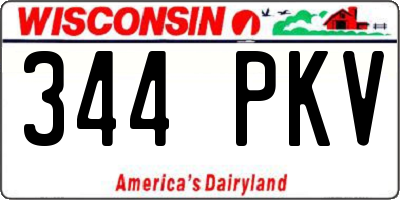 WI license plate 344PKV