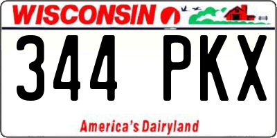 WI license plate 344PKX