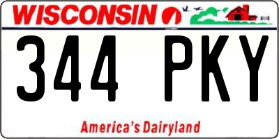 WI license plate 344PKY