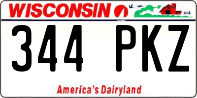 WI license plate 344PKZ