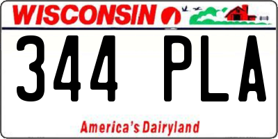 WI license plate 344PLA