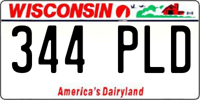 WI license plate 344PLD