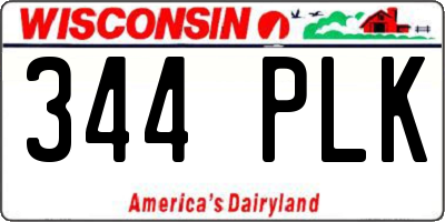WI license plate 344PLK