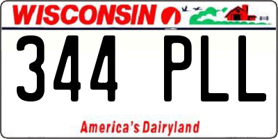WI license plate 344PLL